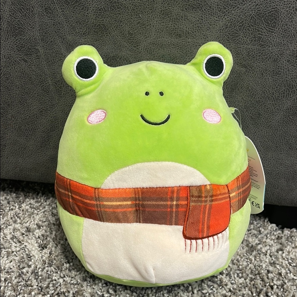 Squishmallows Green Frog with Orange Scarf